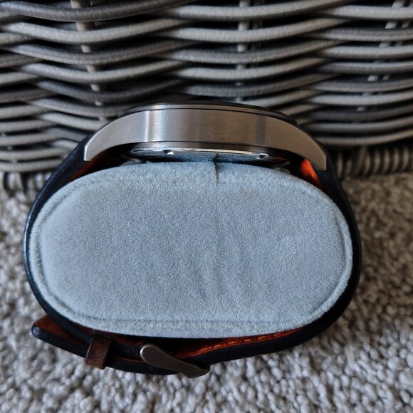 Men's Chronograph Leather Strap Paris Dial Quartz Watch - Picture 4 of 5